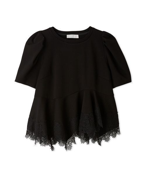 CELFORD（セルフォード） tシャツ 半袖 レーストリムペプラム