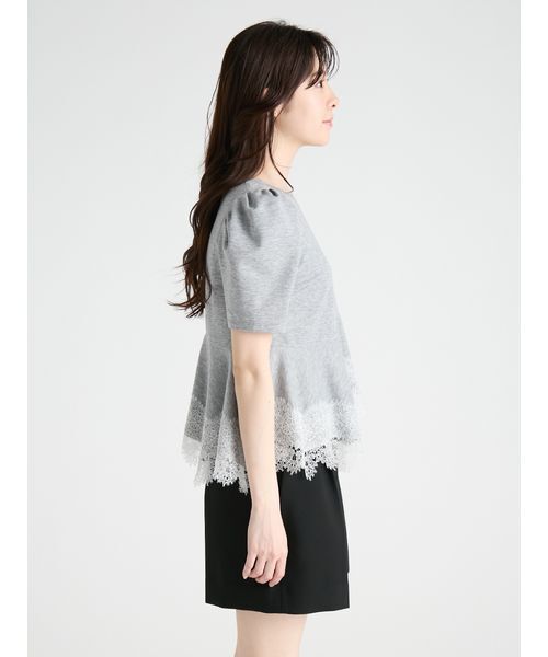 CELFORD（セルフォード） tシャツ 半袖 レーストリムペプラム