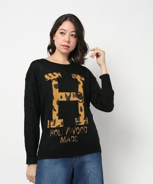 ニット セーター HOLLYWOODMADE/MISS LEOPARD H PULLO レディース HOLLYWOOD MADE ニット セーター HOLLYWOODMADE/MISS LEOPARD H
