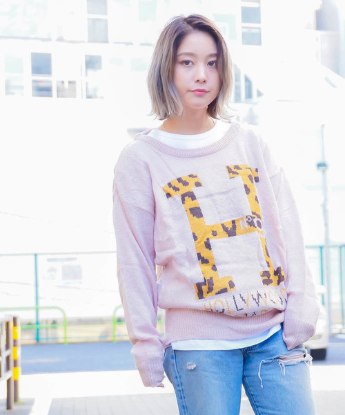ニット セーター HOLLYWOODMADE/MISS LEOPARD H PULLO レディース HOLLYWOOD MADE ニット セーター HOLLYWOODMADE/MISS LEOPARD H