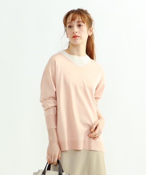 セール好評 トップス - 通販 - PayPayモール Vネック長袖+細リブモックネックインナー ZOZOTOWN PayPayモール店 得価高評価