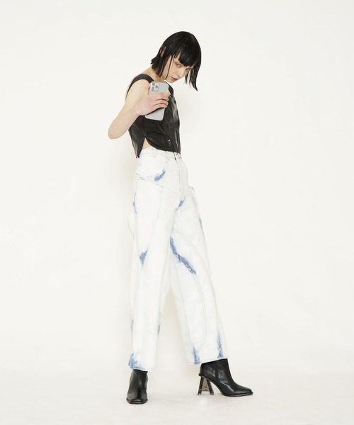 VIAVANDA ジーンズ デニム デニムパンツ BLEACH WIDE DENIM