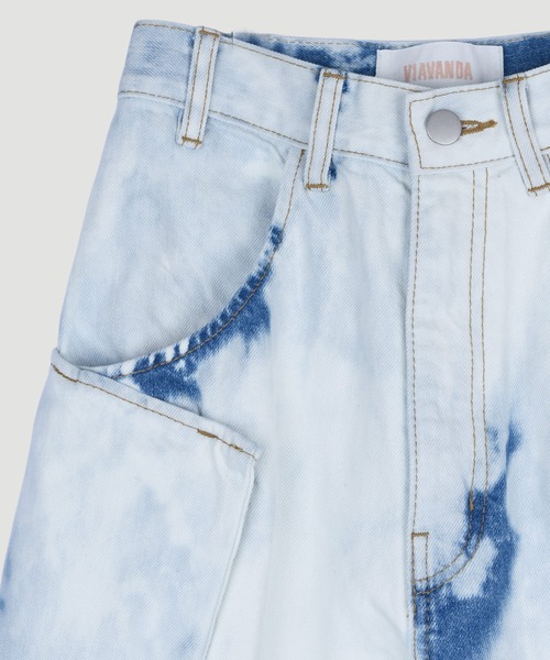 VIAVANDA ジーンズ デニム デニムパンツ BLEACH WIDE DENIM