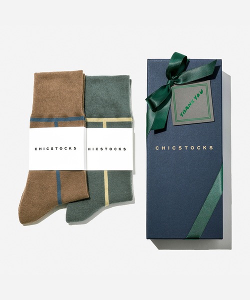 CHICSTOCKS（シックストックス） 靴下 2足ギフトボックスセット メンズ