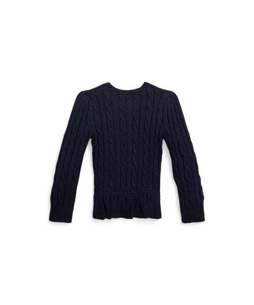 Polo Ralph Lauren ケーブルニット ペプラム カーディガン 黒 Polo Ralph Lauren Childrenswear ニット セーター ケーブル