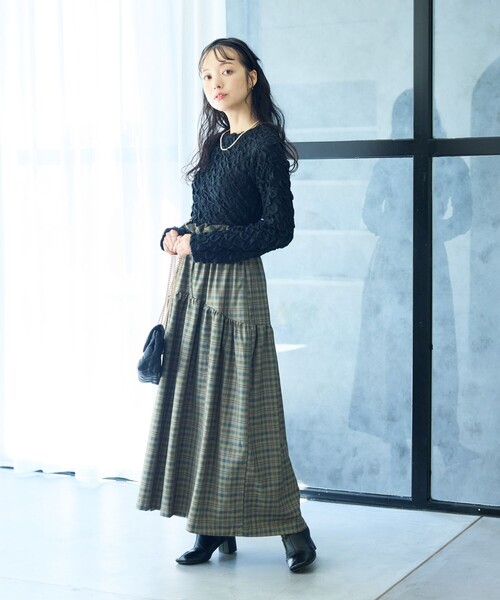 専用です未使用【TO BE CHIC】ウエストリボン付きロングティアードスカート imgrc0100463962.jpg