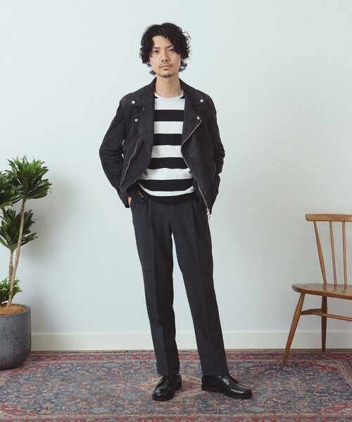 【超美品】別注EMMETI / CORBY スエード ダブルライダースジャケット Brilla per il gusto ブルゾン アウター EMMETI / 別注 CORBY