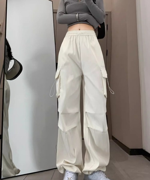 Goa フレアカーゴパンツ ドローコード カーゴパンツ ドローコードカーゴパンツ レディース : ZOZOTOWN