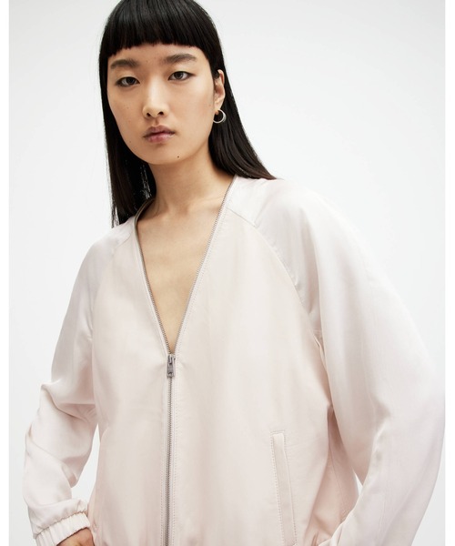 ALLSAINTS ma1 ma-1 HELTON CONTRAST LEATHER BOMBER JACKET