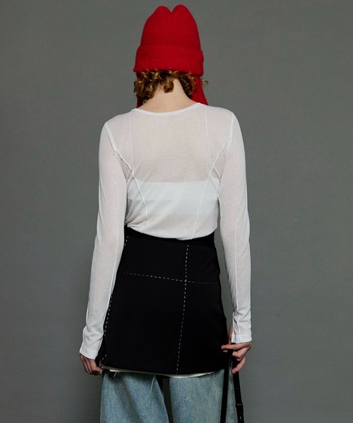 MAISON SPECIAL tシャツ 2way Sheer Mellow Stitched Tops/2WAY