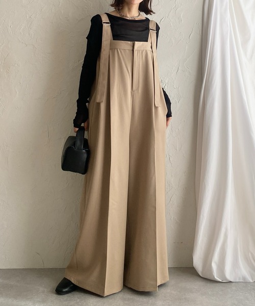 お値下げ　＜H＞HIGH WAIST OVERALLS/サロペット She's Closet サロペット オーバーオール フロントジップハイ