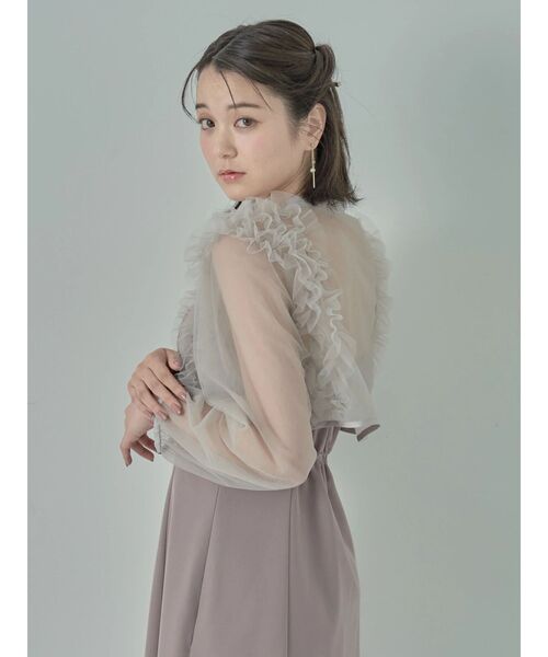 美品earth music&ecology オケージョンワンピ　ブラウスセット earth music&ecology ワンピース SET2点チュールブラウス付き