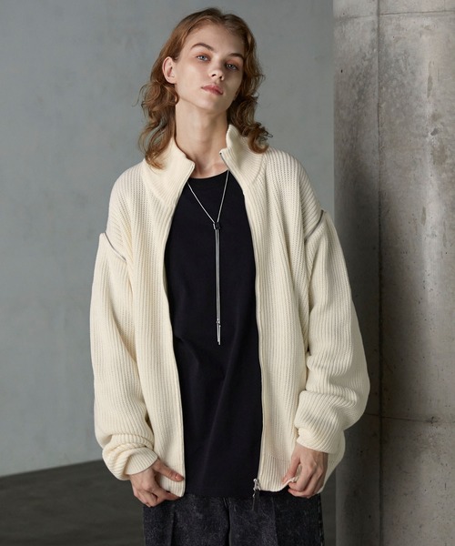 SERACE セーター ニット 「SERACE」2way loose zip drivers knit