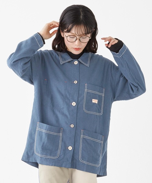 ENGINEERED GARMENTS カバーオール M ネイビー　春服 KRIFF MAYER Lady's Collection カバーオール カバーオールシャツJK