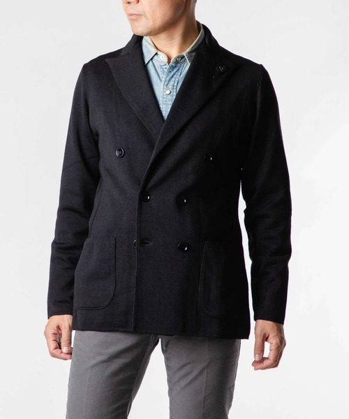 LARDINI ラルディーニ　コットンニットテーラードジャケット LARDINI ラルディーニ テーラードジャケット ニット コットン100