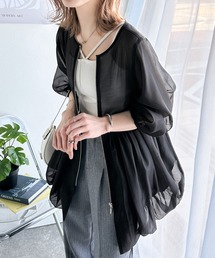ババグーリ シンプルな黒プルオーバー classicalelf ブラウス シャツ 程よい透け感が女性らしい。前後