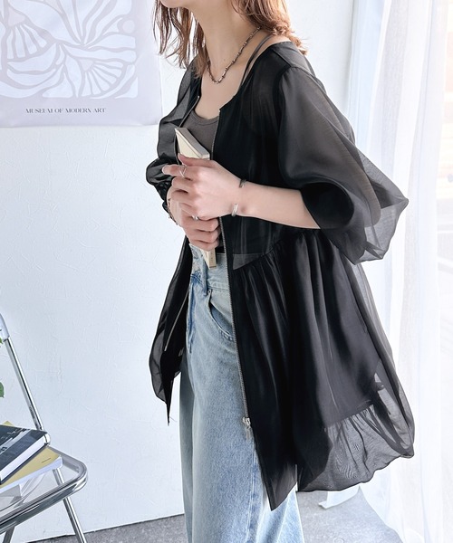 classicalelf ブラウス シャツ 程よい透け感が女性らしい。前後