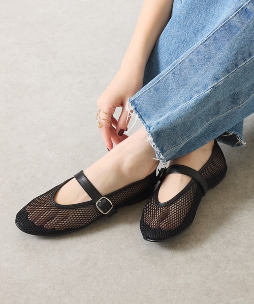 REMME バレエシューズ パンプス メッシュフラットシューズ