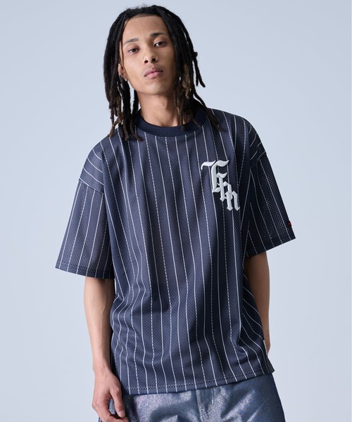 FUBU tシャツ フブ ブランド ロゴ 刺繍 アメカジ メッシュ