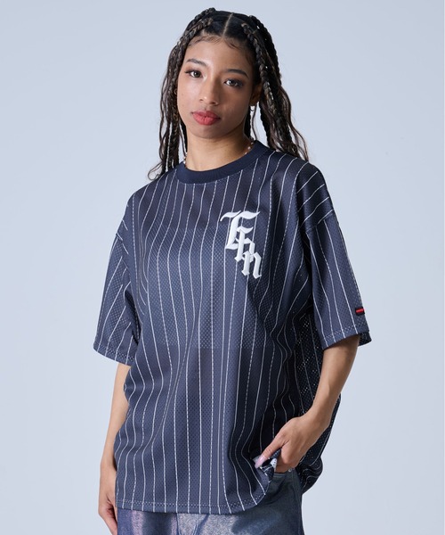 トップス fubu FUBU tシャツ フブ ブランド ロゴ 刺繍 アメカジ メッシュ