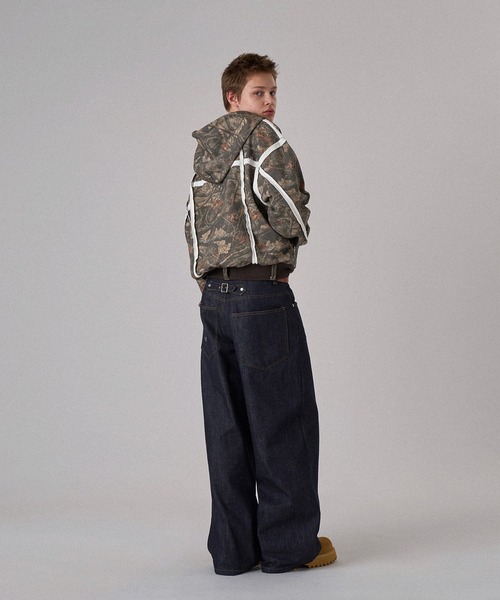 ASSORT HEAVY WEIGHT FRINGE BELT LOOP DOUBLE ZIP HOODIE