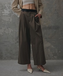 パンツ 「EMOELLE」バイカラーベルトドレスパンツ レディース｜ZOZOTOWN Yahoo!店