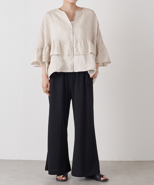 「BEARDSLEY」 半袖ブラウス 1 ベージュ レディース BEARDSLEY 「BEARDSLEY」 半袖ブラウス FREE ベージュ