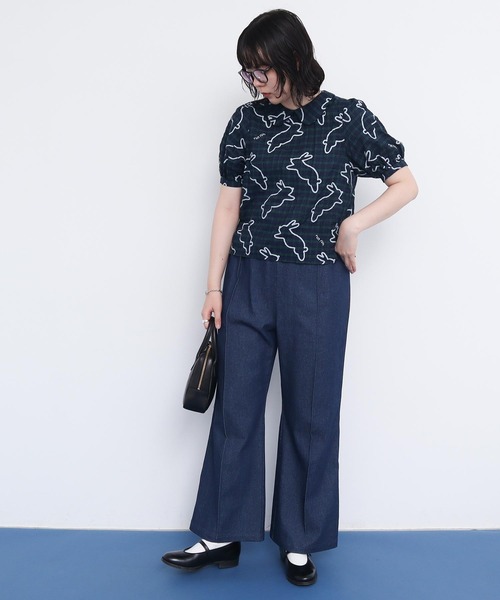 ブラウス シャツ run rabbit 丸襟ブラウス レディース I am in fact ブラウス シャツ run rabbit 丸襟ブラウス
