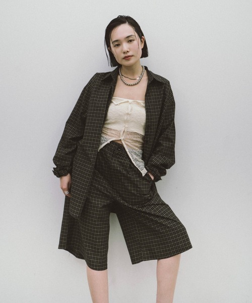 HANNE パンツ 「Mikako collaboration」クラシカルチェックバミューダ