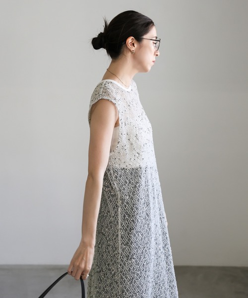  メッシュジップアップワンピース select MOCA（セレクトモカ） ワンピース ネップメッシュ2WAY
