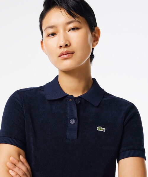 「LACOSTE」 半袖ニット 40 ホワイト レディース LACOSTE 「LACOSTE」 半袖ニット 40 ホワイト レディース