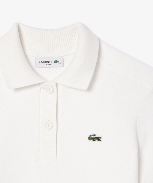 「LACOSTE」 半袖ニット 40 ホワイト レディース LACOSTE 「LACOSTE」 半袖ニット 40 ホワイト レディース