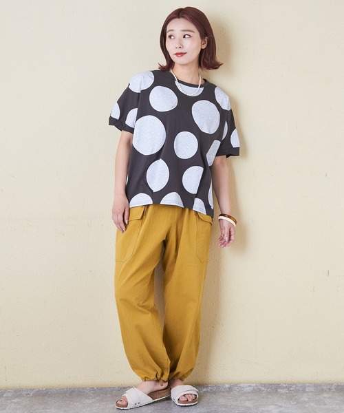 CUBE SUGAR tシャツ ドットプリント汗染み防止加工ドルマンT