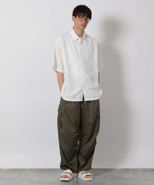 LAKOLE（ラコレ） シャツ 半袖 レースフロント切替シャツ / 571295