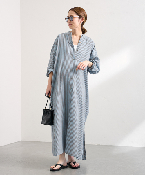FRAMeWORK STRIPEオーバーシャツDRESS FRAMeWORK ワンピース STRIPEオーバーシャツDRESS : ZOZOTOWN