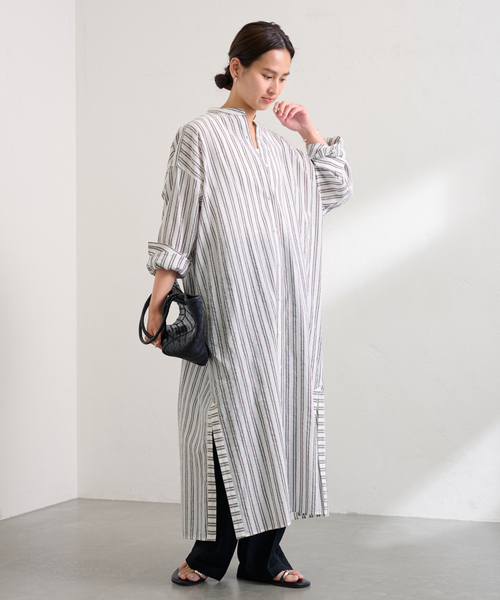 フレームワークワーク　ストライプオーバーシャツドレス FRAMeWORK ワンピース STRIPEオーバーシャツDRESS : ZOZOTOWN