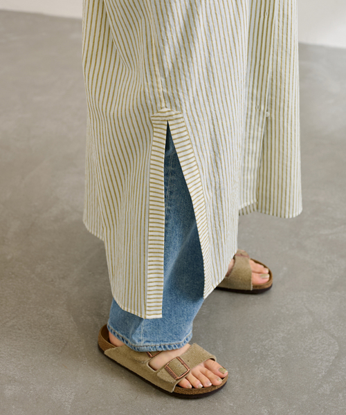 FRAMeWORK STRIPEオーバーシャツDRESS FRAMeWORK ワンピース STRIPEオーバーシャツDRESS : ZOZOTOWN