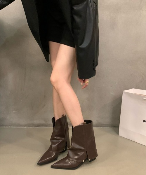 lilful ブーツ 「25年秋冬新作」ポイントスタッズウエスタンショート