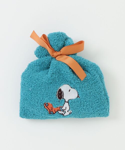 PEANUTS 靴下 「 」 スヌーピー もこもこ靴下 in 巾着 25W11