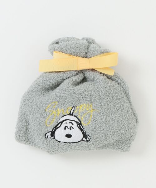 PEANUTS 靴下 「 」 スヌーピー もこもこ靴下 in 巾着 25W11