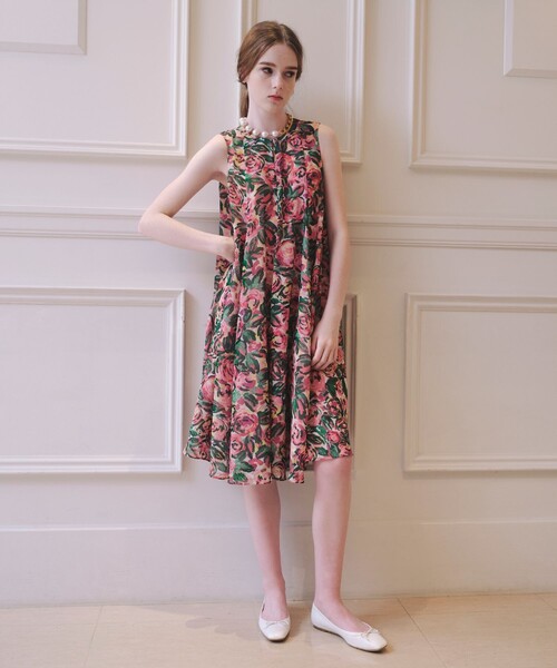 「LOULOU WILLOUGHBY」 ノースリーブワンピース 2 ピンク レディース_画像3