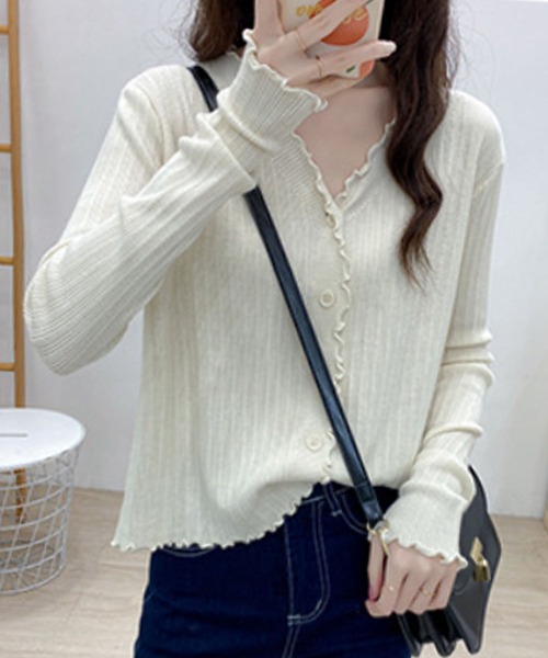 「Amulet」 ニットカーディガン FREE ホワイト レディース_画像2