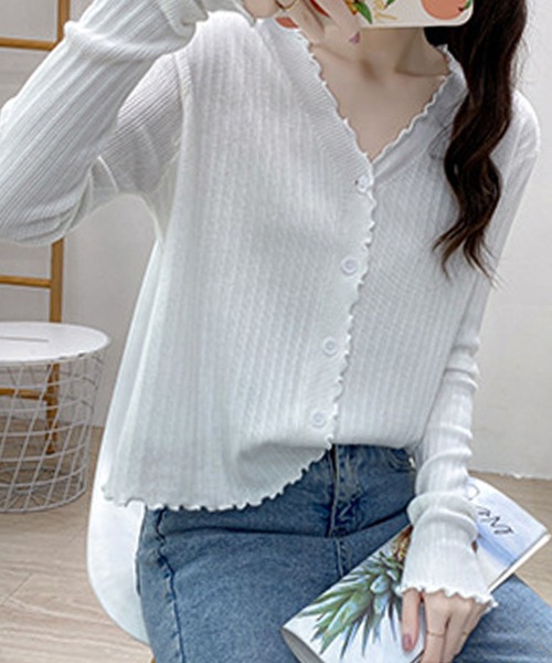 「Amulet」 ニットカーディガン FREE ホワイト レディース_画像4