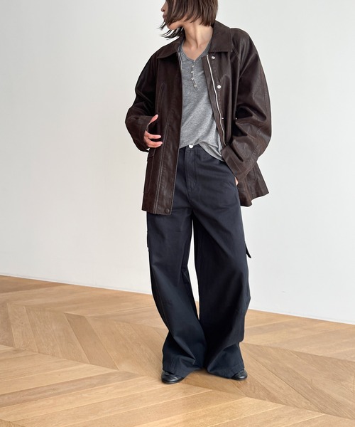 「CANAL JEAN」 長袖カットソー ONE SIZE グレー レディース_画像4