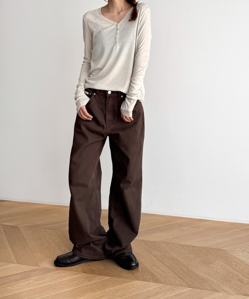 「CANAL JEAN」 長袖カットソー ONE SIZE グレー レディース_画像6