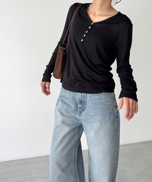 「CANAL JEAN」 長袖カットソー ONE SIZE グレー レディース_画像7