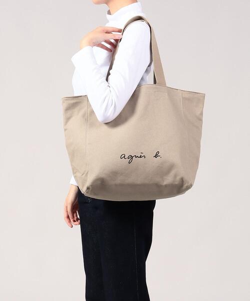 agnès b. ベージュ トートバッグ　極美品 agnes b.（アニエスベー） ワンポイントトートバッグ - ベージュ