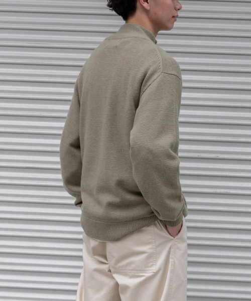 「FORK&SPOON」 長袖ニット 4 ライトブラウン メンズ_画像2