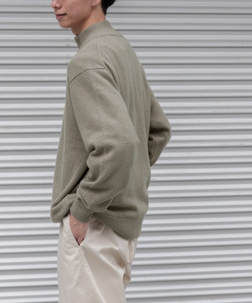 「FORK&SPOON」 長袖ニット 4 ライトブラウン メンズ_画像4