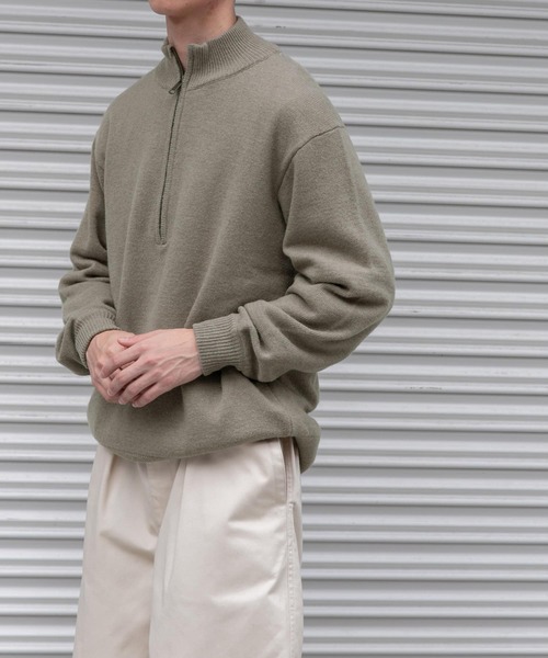 「FORK&SPOON」 長袖ニット 4 ライトブラウン メンズ_画像5